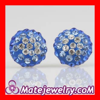 Blue swarovski stud earrings