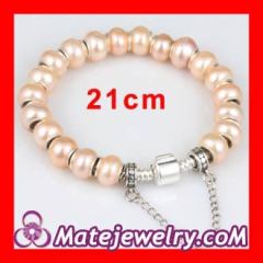 21cm Freshwater Pearl Silver Snake Bracelet