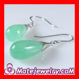 green drop jade earrings