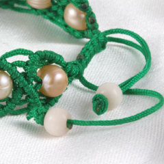 Wholesale Fashion Hand Knitted Adjustable handmade Inspired Bracelet with Nature Freshwater Pearl