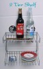 chrome plated double rack shelf with suction cup