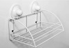 plastic coating single rack shelf with suction cup