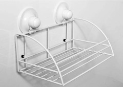 plastic coating single rack shelf with suction cup