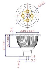 4x1W Par16 led spotlight