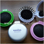 Promotion foldable comb with cosmetic mirror