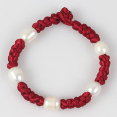 Wholesale Fashion Pearl Jewelry Set with 43cm Knit Necklace and 19cm Knit Bracelet