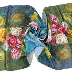 Cheap flower silk scarf 170×50cm Long Oblong Silk Scarves Wholesale