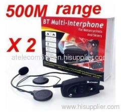 motorcycle 500m bluetooth multi headset for helmet