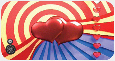3d heart picture mobile phone sticker
