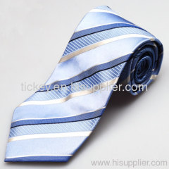 Sky blue stripe woven necktie