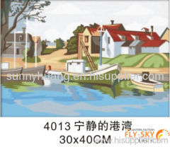 Decorative landscape canvas oil painting by numbers for wall decoration 30*40cm