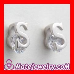 Silver letter S ear studs