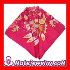pink printed silk scarves