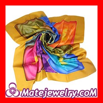 yellow floral silk scarf