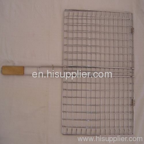 BBQ Wire Netting with Wooden Handle