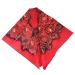 red floral silk scarf