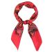 red floral silk scarf