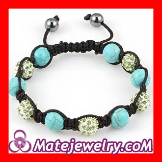 Turquoise crystal beaded bracelets