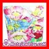 Pure Silk Scarves 65×65cm Printed Painting Lotus Medium Square Silk Scarf Shawls Wholesale