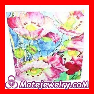 Pure Silk Scarves 65×65cm Printed Painting Lotus Medium Square Silk Scarf Shawls Wholesale