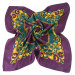 Printed purple silk scarf