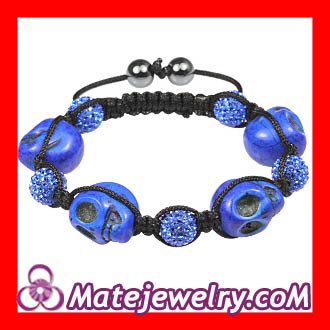 Shamballa Blue skull bracelets