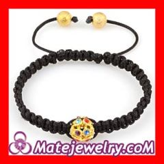 Fashion handmade Inspired Macrame friendship Shamballa Bracelets with colorful golden crystal ball beads