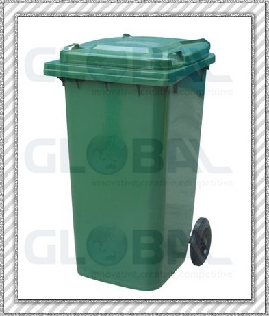 Plastic outdoor waste bin 240L with 2 wheels