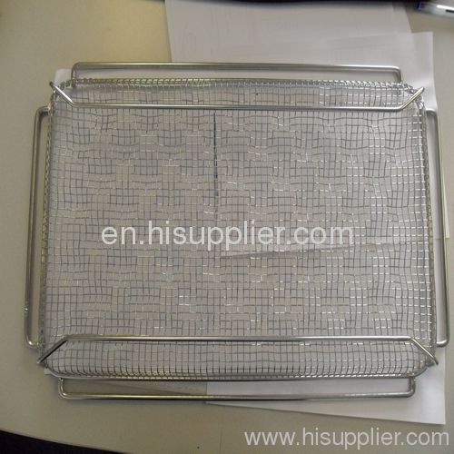 (Crimped bottom & Frying usage )Stainless Steel Wire Mesh Baskets of heat treatment