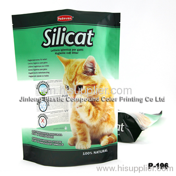 free-stand up with zipper bag for cat litter