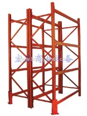 Various color heavy warehouse shelf