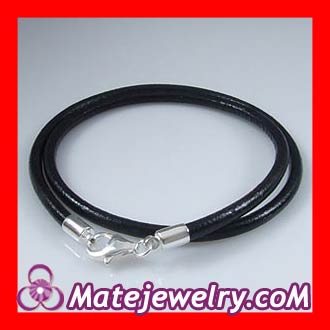 44cm black leather necklaces