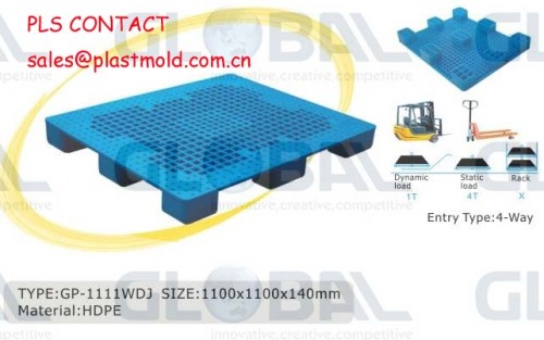 Grid top logistic plastic pallets with nine big feet