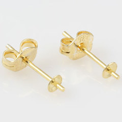 Gold Plated Sterling Silver Stud Earring Component Findings