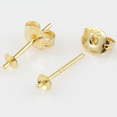 Gold Plated Sterling Silver Stud Earring Component Findings