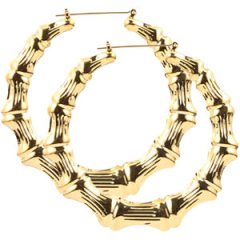 80mm Gold Basketball Wives Bamboo Hoop Earrings Wholesale