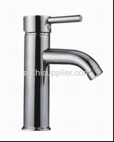 chromed brass single hole basin faucet