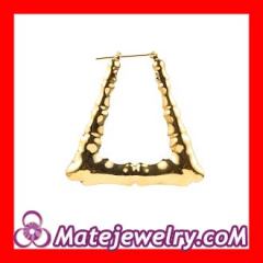 gold door knocker bamboo earrings