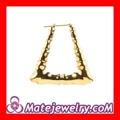 gold door knocker bamboo earrings