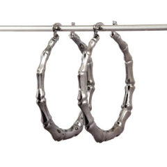 50mm Black Basketball Wives Bamboo Door Knocker Earrings Wholesale