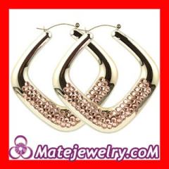 crystal bamboo hoop earrings