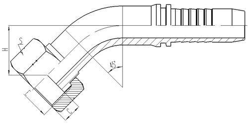 45° ORFS FEMALE FLAT SEAL