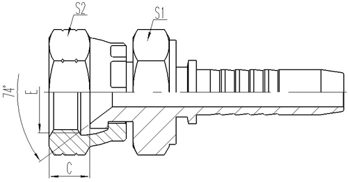 JIC FEMALE 74° CONE SEAT SEAL DOUBLE HEXAGON