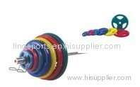 Tri-Grip colorful rubber coated olympic plate