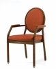Upholstered stacking aluminum arm banquet chair