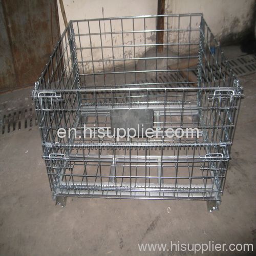 Machinery supply foldable wire mesh cage