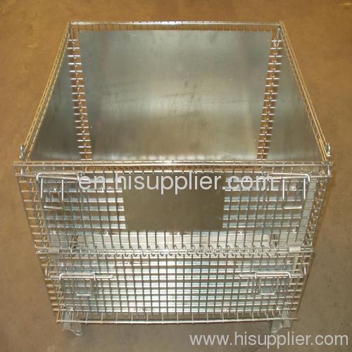 (Steel plate added)Wire Mesh Container/Tote box /Foldable Wire Mesh Basket