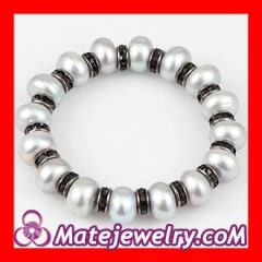 10mm Natural Freshwater Pearl Basketball Wives Bracelets Wholesale