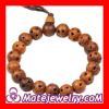 10mm Peach Wooden Beads Tibetan Buddhist Prayer Bracelet Wrist Mala