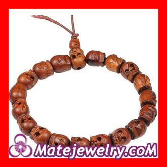 Wood skull Prayer Bracelet